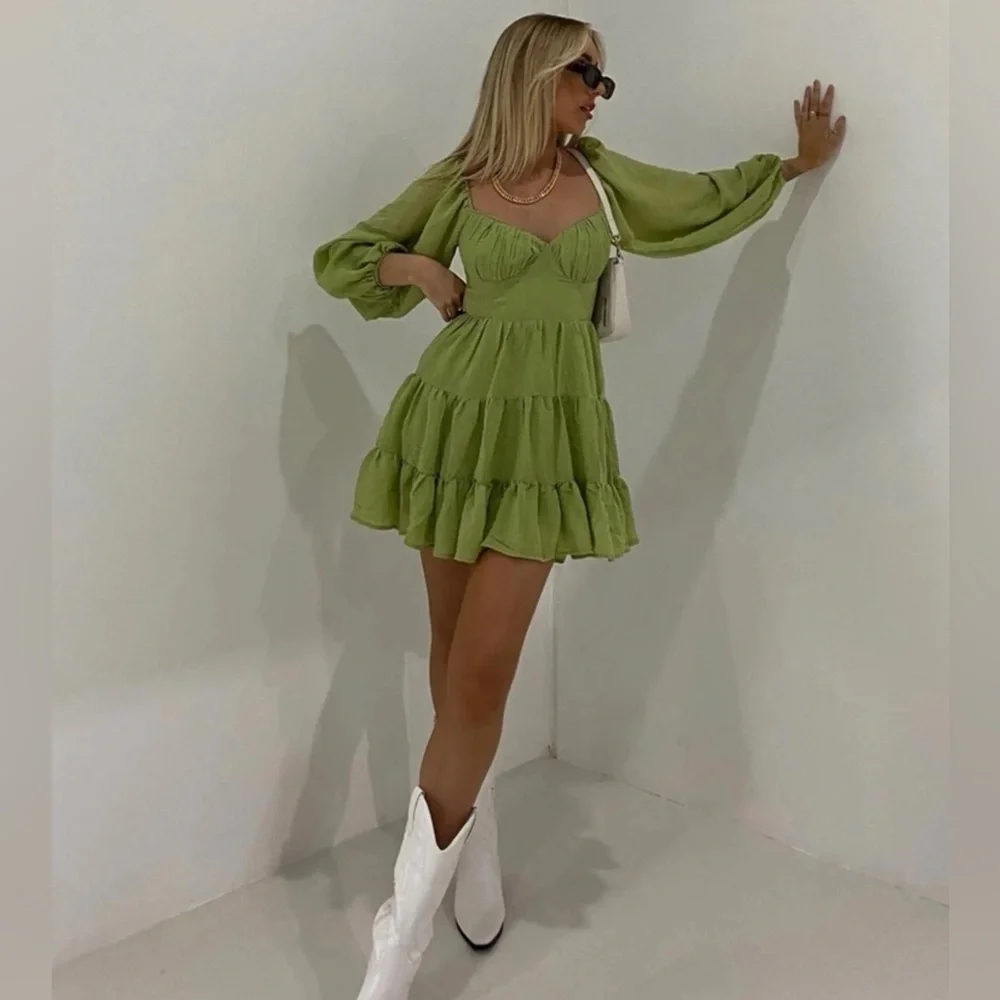 Princess Polly Light Green Sun Dress - Picture 1 of 7
